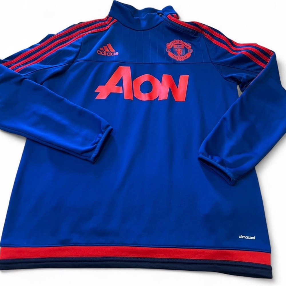 MANCHESTER UNITED 2015/2016 TRAINING FOOTBALL TOP JERSEY ADIDAS SIZE youth Large